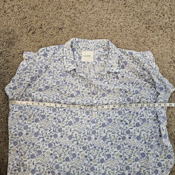Lucky Brand Ditsy Floral Drapey Cotton Tunic Boxy Relaxed Coastal Cottage Core L - Picture 11 of 12